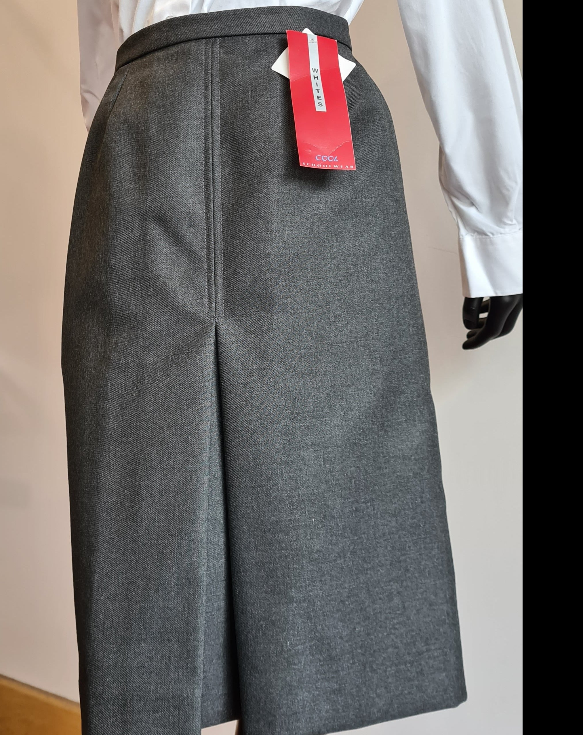 Grey 4 kick pleat skirt best sale